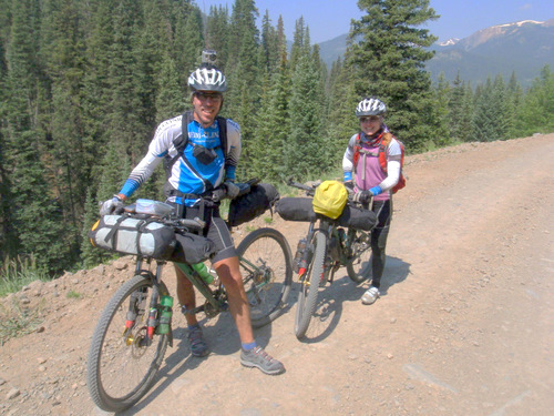 Luke and Marian, from South Africa, on the Great Divide Bike Race, 2011.